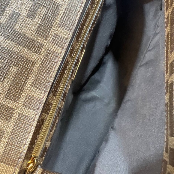 Fendi Antonio Lopez Baguette NM Bag Zucca Coated Canvas with Printed Leather Inl - Picture 12 of 12